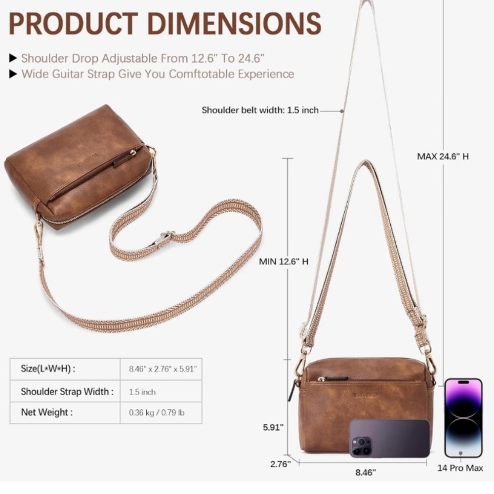 Bostanten Tan Crossbody Bag - Picture 2 of 7